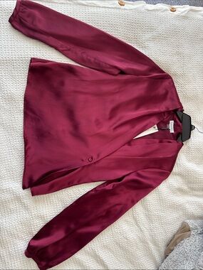 Calvin Klein Deep Berry Satin Top